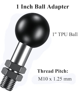 Foto 2 | Foto 2 | Adaptador Brcovan Paquete De 2 Bolas De 1 Pulgada Con Rosca M10 X 1.25 X 15 - Venta Internacional.