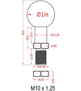 Foto 4 | Foto 4 | Adaptador Brcovan Paquete De 2 Bolas De 1 Pulgada Con Rosca M10 X 1.25 X 15 - Venta Internacional.