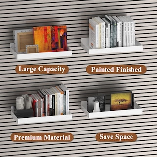 Foto 7 | Foto 7 | Estantería Slatwall Mqkiwao 4 Unidades 40 X 20 Cm Metal Pesado Color Blanco - Venta Internacional.