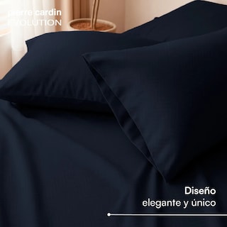 Foto 4 | Foto 4 | Juego De Sábanas Individual 100% Microfibra Pierre Cardin Azul Marino