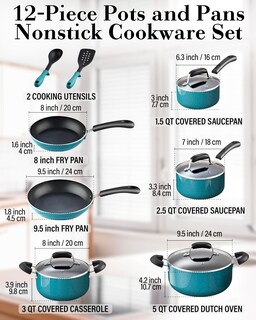 Foto 2 | Foto 2 | Juego De Utensilios De Cocina Cook N Home Antiadherentes 12 Piezas Color Turquesa - Venta Internacional.