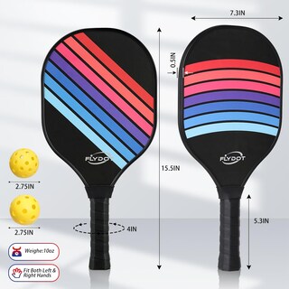 Foto 3 | Foto 3 | Set De Palas De Pickleball Flydot Con 4 Pelotas Y Bolsa De Transporte Color Negro - Venta Internacional.