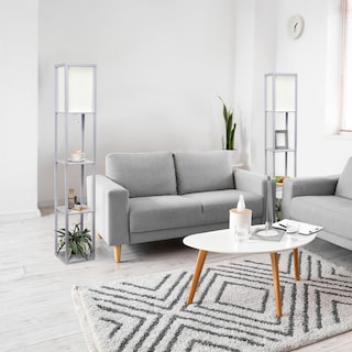 Foto 7 | Foto 7 | Lámpara De Pie Simple Designs Lf1014-gry-2pk Etagere Paquete De 2 Gris - Venta Internacional.