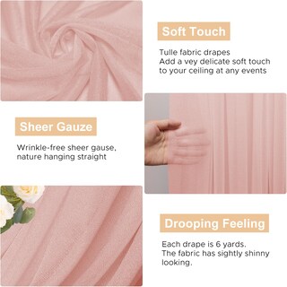 Foto 2 | Foto 2 | Telón De Fondo De Tela Para Drapear Wedding Arch Wokceer Blush 8 7 M X 6 M - Venta Internacional.