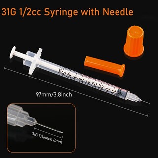 Foto 2 | Foto 2 | Jeringa U-100 De 0 5 Ml Con Aguja 31 G 8 Mm 1/2 Cc Desechable 20 Unidades - Venta Internacional.