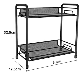 Foto 2 | Foto 2 | Almacenamiento Organizador De 2 Niveles Para Cocina Y Baño Negro
