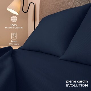 Foto 3 | Foto 3 | Juego De Sábanas Matrimonial 100% Microfibra Pierre Cardin Azul Marino