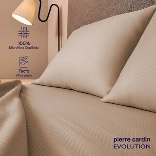Foto 3 | Foto 3 | Juego De Sábanas Matrimonial 100% Microfibra Pierre Cardin Crema