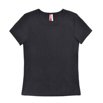 Playera De Manga Corta Para Mujer  Cuello Redondo  Deportiva Mod 23-039 Black   Jiko Ai