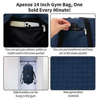 Foto 5 | Foto 5 | Bolsa De Viaje Pequeña Apenze Para Gimnasio 14 Pulgadas Azul Marino - Venta Internacional.