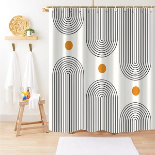 Foto 3 | Foto 3 | Cortina De Ducha Gkleasg Boho Mid Century Ivory Waterproof - Venta Internacional.