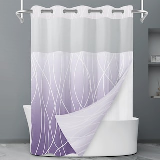 Foto 1 | Foto 1 | Cortina De Ducha Lxbni Sin Gancho A Rayas Moradas Degradadas 180 X 200 Cm - Venta Internacional.
