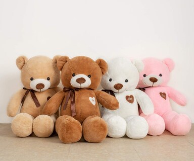 Foto 6 | Foto 6 | Oso De Peluche Yunnasi Grande 80 Cm Con Corazón De Amor Rosa - Venta Internacional.