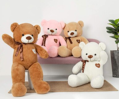 Foto 7 | Foto 7 | Oso De Peluche Yunnasi Grande 80 Cm Con Corazón De Amor Rosa - Venta Internacional.