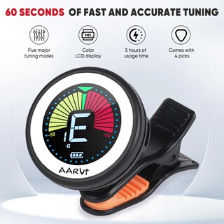 Foto 2 | Foto 2 | Afinador De Guitarra Recargable Con Clip Para Todos Los Instrumentos Aarvi - Venta Internacional.