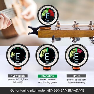 Foto 4 | Foto 4 | Afinador De Guitarra Recargable Con Clip Para Todos Los Instrumentos Aarvi - Venta Internacional.
