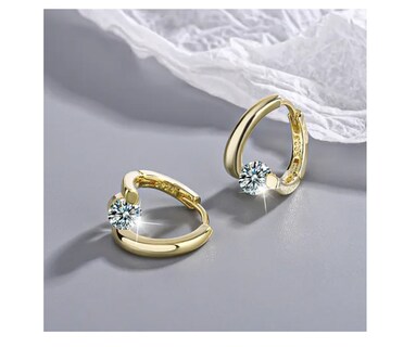 Foto 2 | Foto 2 | Aretes Bano De Plata Xtellar Dorados Con Diseño