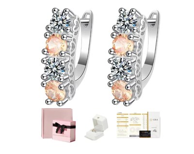 Foto 1 | Foto 1 | Aretes De Bano De Plata Xtellar  Piedra De Colores