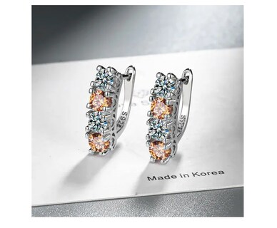 Foto 3 | Foto 3 | Aretes De Bano De Plata Xtellar  Piedra De Colores