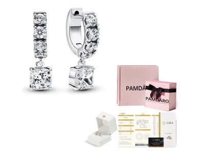 Foto 1 | Foto 1 | Aretes Largos De Plata Xtellar Pura Con Piedra
