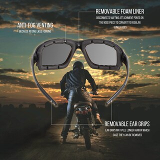 Foto 2 | Foto 2 | Gafas Para Montar En Moto Wynd Blocker Modelo 331 Color Negro - Venta Internacional.