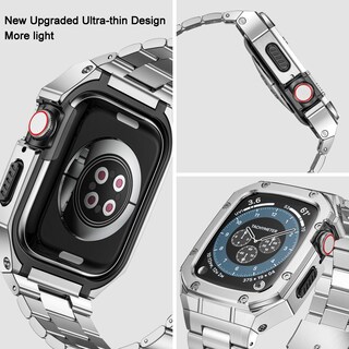 Foto 2 | Foto 2 | Correa De Reloj Con Funda Baiteyou De Acero Inoxidable Para Apple De 45 Mm - Venta Internacional.