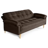 Sofá Cama Makora Salam Con Memory Foam Color Chocolate Lino Respaldo Reclinable De 3 Posiciones Con Portavaso