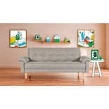 Sofá Cama Makora Salam Con Memory Foam Color Gris Claro Lino Respaldo Reclinable De 3 Posiciones Con Portavasos