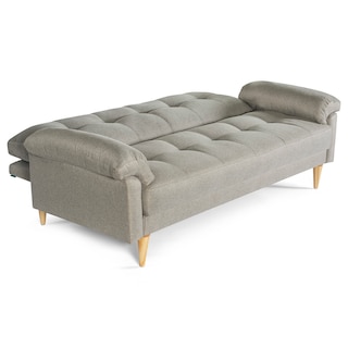 Foto 3 | Foto 3 | Sofá Cama Makora Salam Con Memory Foam Color Gris Claro Lino Respaldo Reclinable De 3 Posiciones Con Portavasos