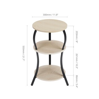 Foto 3 | Foto 3 | Mesa Auxiliar Yeakoo Vintage De 3 Niveles De Roble Redondo Para Sala De Estar - Venta Internacional.