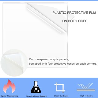 Foto 3 | Foto 3 | Lámina Acrílica Adtda De 16 X 20 Cm 3 Mm De Grosor Plexiglás Transparente Paquete De 4 - Venta Internacional.