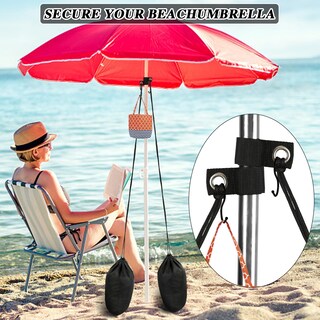 Foto 4 | Foto 4 | Paquete De 2 Sombrillas De Playa Nailon 420d Impermeable Color Negro - Venta Internacional.