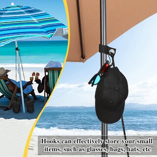 Foto 6 | Foto 6 | Paquete De 2 Sombrillas De Playa Nailon 420d Impermeable Color Negro - Venta Internacional.