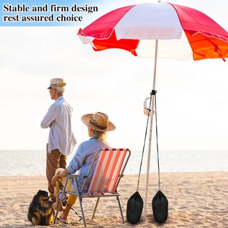 Foto 7 | Foto 7 | Paquete De 2 Sombrillas De Playa Nailon 420d Impermeable Color Negro - Venta Internacional.