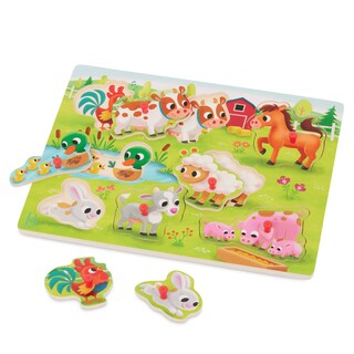 Foto 1 | Foto 1 | Peg Puzzle B. Toys Peek & Explore Animales De Granja A Partir De 2 Años - Venta Internacional.