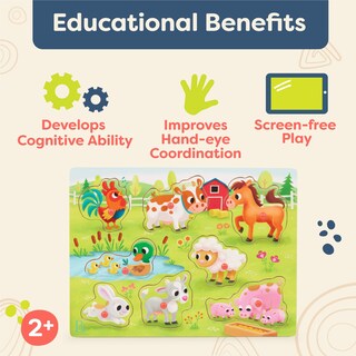 Foto 3 | Foto 3 | Peg Puzzle B. Toys Peek & Explore Animales De Granja A Partir De 2 Años - Venta Internacional.