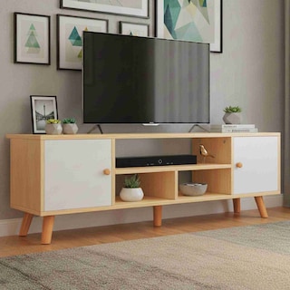 Foto 1 | Foto 1 | Centro De Entretenimiento Minimalista Elly Beige Y Blanco
