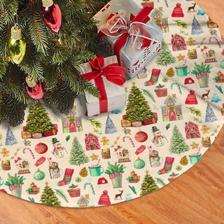 Foto 1 | Foto 1 | Falda Para Árbol De Navidad Harycnct Retro Noel 91 Cm Vintage Papá Noel - Venta Internacional.
