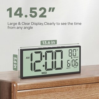 Foto 2 | Foto 2 | Reloj De Pared Jall Con Pantalla Lcd Digital Grande De 14 5 Pulgadas Con Batería - Venta Internacional.