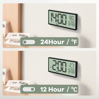 Foto 7 | Foto 7 | Reloj De Pared Jall Con Pantalla Lcd Digital Grande De 14 5 Pulgadas Con Batería - Venta Internacional.
