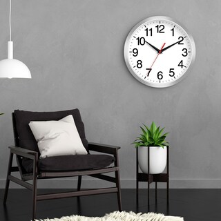 Foto 7 | Foto 7 | Reloj De Pared Moderno Rohioue De 25 Cm Funciona Con Pilas Color Plateado - Venta Internacional.