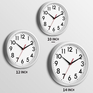 Foto 4 | Foto 4 | Reloj De Pared Daxsmy Grande De 14 Pulgadas Funciona Con Pilas Plateado - Venta Internacional.