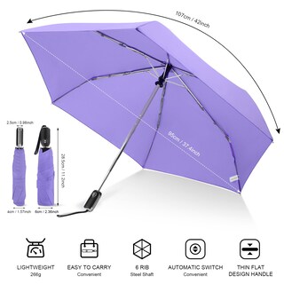 Foto 6 | Foto 6 | Paraguas Leagera Compact Travel Automático De 42 Pulgadas  Color Violeta - Venta Internacional.