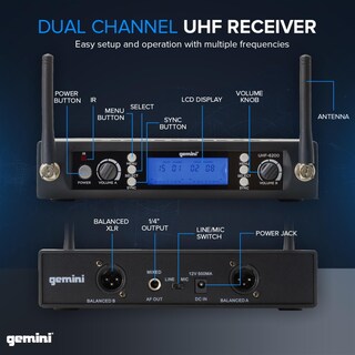 Foto 5 | Foto 5 | Sistema De Micrófono Inalámbrico Gemini Sound Uhf-6200hl Uhf - Venta Internacional.