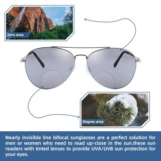 Foto 2 | Foto 2 | Gafas de Sol Bifocales Ryegis Classic Command Aviator 3 Piezas- Venta Internacional