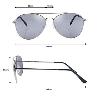 Foto 4 | Foto 4 | Gafas de Sol Bifocales Ryegis Classic Command Aviator 3 Piezas- Venta Internacional