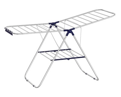 Foto 1 | Foto 1 | Tendedero De Ropa Plegable Con Pinzas Para Calcetines Perchero Metálico Para Ropa Sucia Alas Ajustables