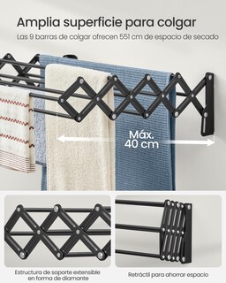 Foto 4 | Foto 4 | Tendedero de Pared Songmics Home Tipo Acordeón