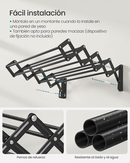 Foto 6 | Foto 6 | Tendedero de Pared Songmics Home Tipo Acordeón