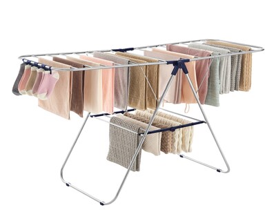 Foto 1 | Foto 1 | Tendedero De Ropa Plegable De 2 Niveles Con Alas Ajustables En Altura 33 Barras De Secado Pinzas